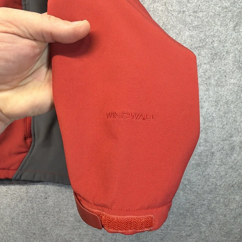 The North Face Windwall Jacket Mens Large Red Sherpa Lined Full Zip Windbreaker